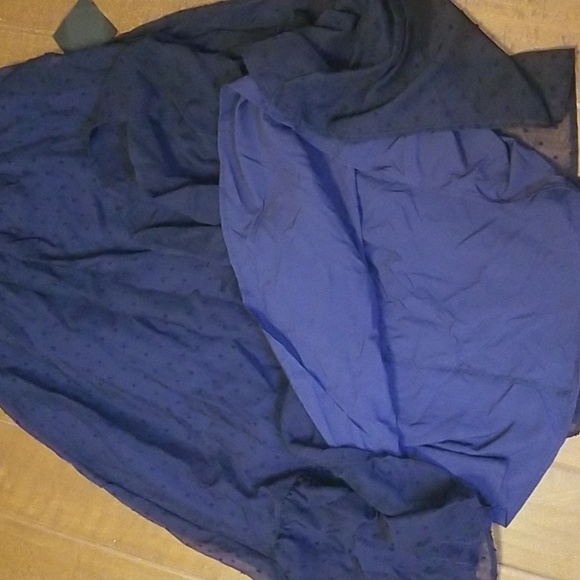 Lulus Always Delight Navy Blue Swiss Dot Puff Sleeve Open Tie Back Midi Dress - Picture 11 of 14